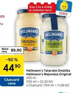 Tesco Hellmann's Tatarská omáčka Hellmann's Majonéza originál nabídka