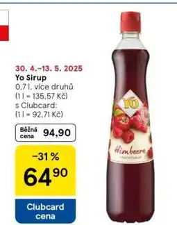 Tesco Yo sirup nabídka