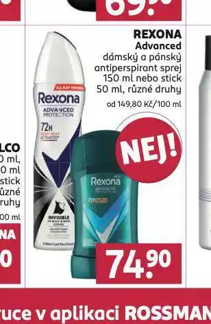 Rossmann Rexona antiperspirant nabídka