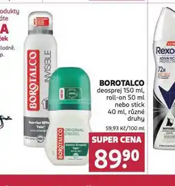 Rossmann Borotalco deosprej, roll-on. stick nabídka