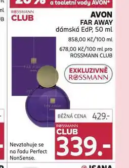 Rossmann Avon far away nabídka