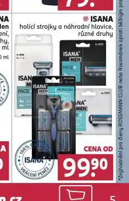Rossmann Isana holicí strojky a náhradní hlavice nabídka