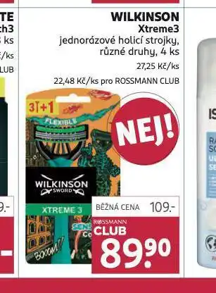 Rossmann Wilkinson xtreme jednorázové holicí strojky nabídka