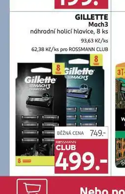 Rossmann Gilette mach3 náhradní hlavice nabídka