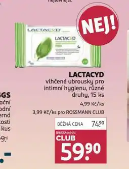 Rossmann Lactacyd vlhčené ubrousky nabídka