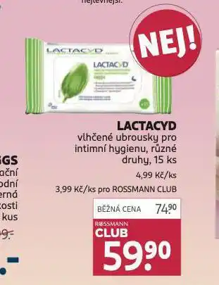 Rossmann Lactacyd vlhčené ubrousky nabídka