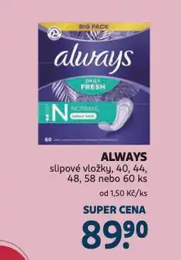 Rossmann Always slipové vložky nabídka