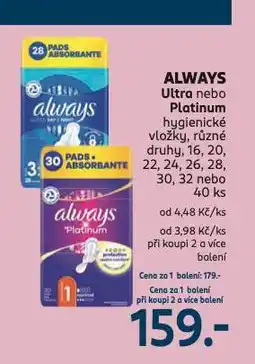 Rossmann Always dámské vložky nabídka
