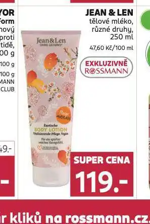 Rossmann Jean & len tělové mléko nabídka