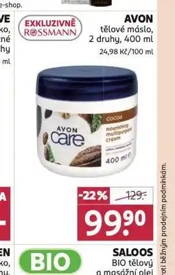 Rossmann Avon tělové máslo nabídka