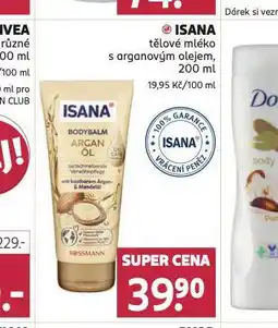 Rossmann Isana tělové mléko nabídka