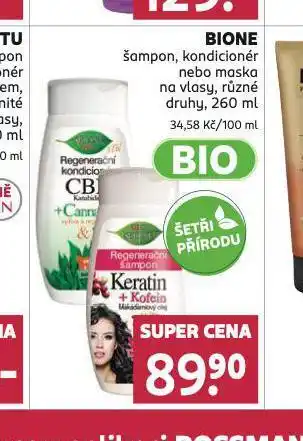 Rossmann Bione šampon, kondicioner nabídka