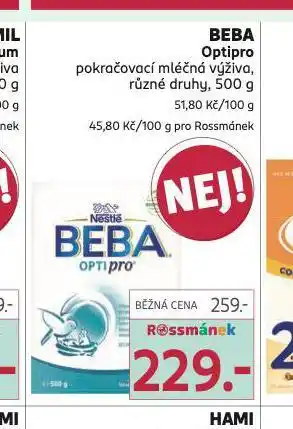 Rossmann Beba optipro pokračovací kojenecká výživa nabídka
