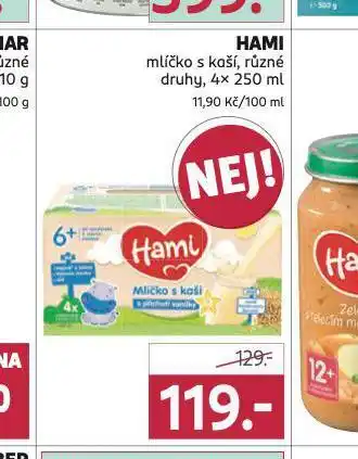 Rossmann Hami mlíčko s kaší nabídka