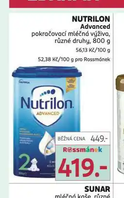 Rossmann Nutrilon advanced pokračovací mléčná výživa nabídka