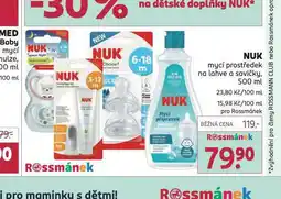 Rossmann Nuk mycí prostředky na lahve a savičky nabídka