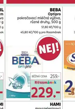 Rossmann Beba optipro pokračovací kojenecká výživa nabídka