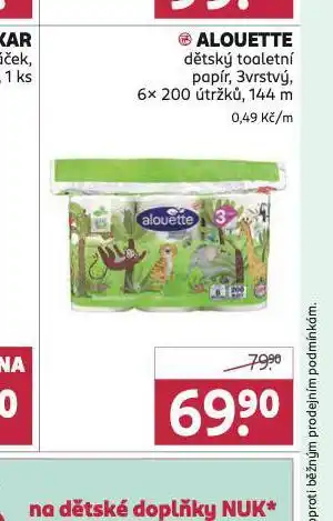 Rossmann Alouette dětský toaletní papír nabídka