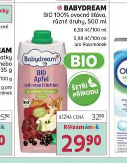 Rossmann Babydream bio 100% ovocná šťáva nabídka