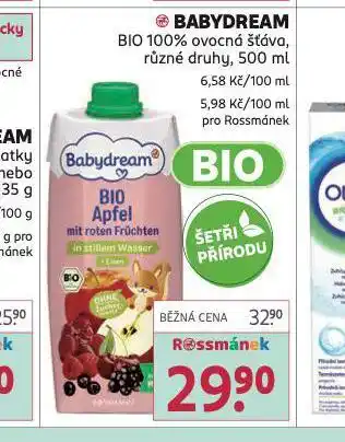 Rossmann Babydream bio 100% ovocná šťáva nabídka