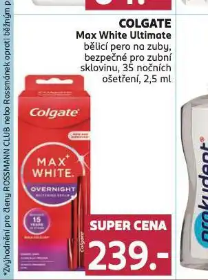 Rossmann Colgate max white ultimate bělicí pero na zuby nabídka
