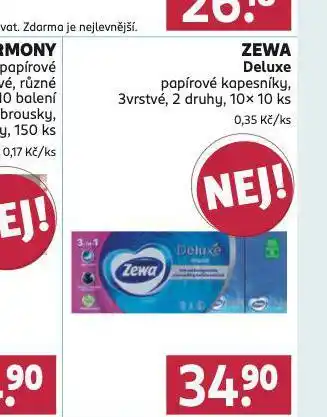 Rossmann Zewa deluxe papírové kapesníky nabídka