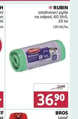 Rossmann Rubin zatahovací pytle na odpad 60 l nabídka