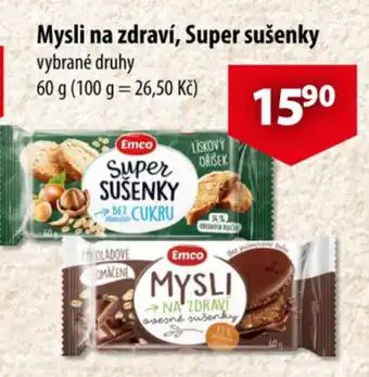 CBA Mysli na zdraví, Super sušenky nabídka