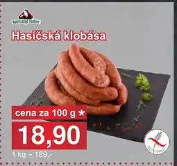 PLUS JIP Hasičská klobása nabídka