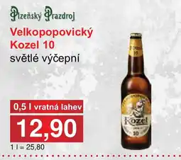 PLUS JIP Velkopopovický Kozel 10 nabídka