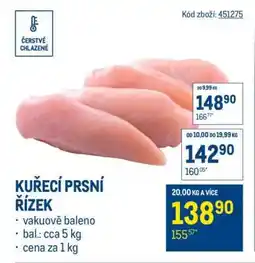 Makro Kuřecí prsní řízek nabídka