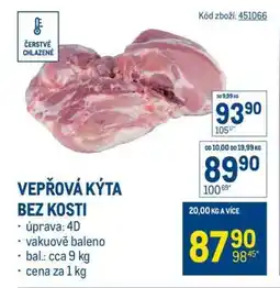 Makro Vepřová kýta bez kosti nabídka