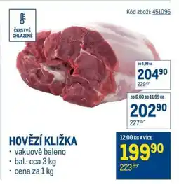 Makro Hovězí kližka nabídka