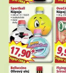 Norma Sportball nápoje nabídka