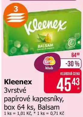 Teta Kleenex_box_64ks_Balsam nabídka