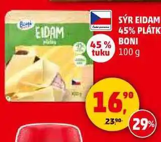 Penny Market SÝR EIDAM 45% PLÁTKY BONI, 100 g nabídka