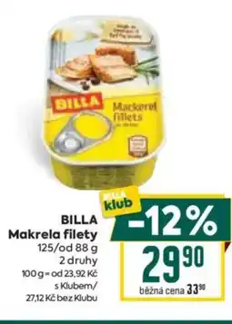 Billa BILLA Makrela filety nabídka