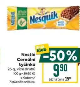 Billa Nestlé Cereální tyčinka nabídka