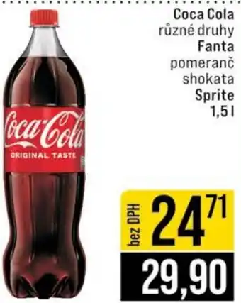 Jip Coca Cola různé druhy Fanta pomeranč shokata Sprite nabídka