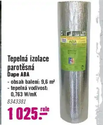 Hornbach Tepelná izolace parotěsná Dape ABA nabídka