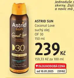dm drogerie ASTRID SUN Coconut Love suchý olej OF 30 nabídka