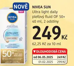 dm drogerie NIVEA SUN Ultra light daily nabídka