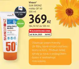 dm drogerie Vivaco SUN BRONZ mléko OF 50 nabídka