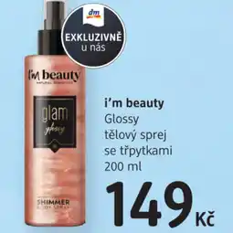 dm drogerie I'm beauty glossy tělový sprej se třpytkami nabídka