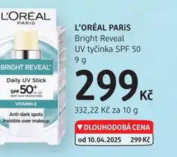 dm drogerie L'ORÉAL PARIS Bright Reveal UV tyčinka SPF 50 nabídka