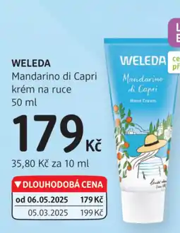 dm drogerie WELEDA Mandarino di Capri krém na ruce nabídka