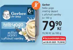 dm drogerie Gerber hello yogo mléčný dezert s příchutí vanilky nabídka