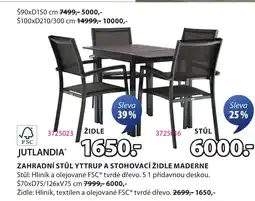 JYSK Zahradní stůl yttrup a stohovací židle maderne nabídka