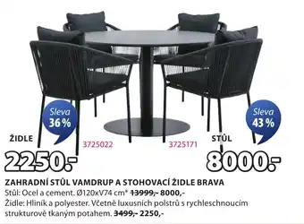 JYSK Zahradní stůl vamdrup a stohovací židle brava nabídka