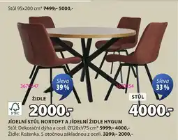 JYSK Jídelní stůl nortoft a jídelní židle hygum nabídka